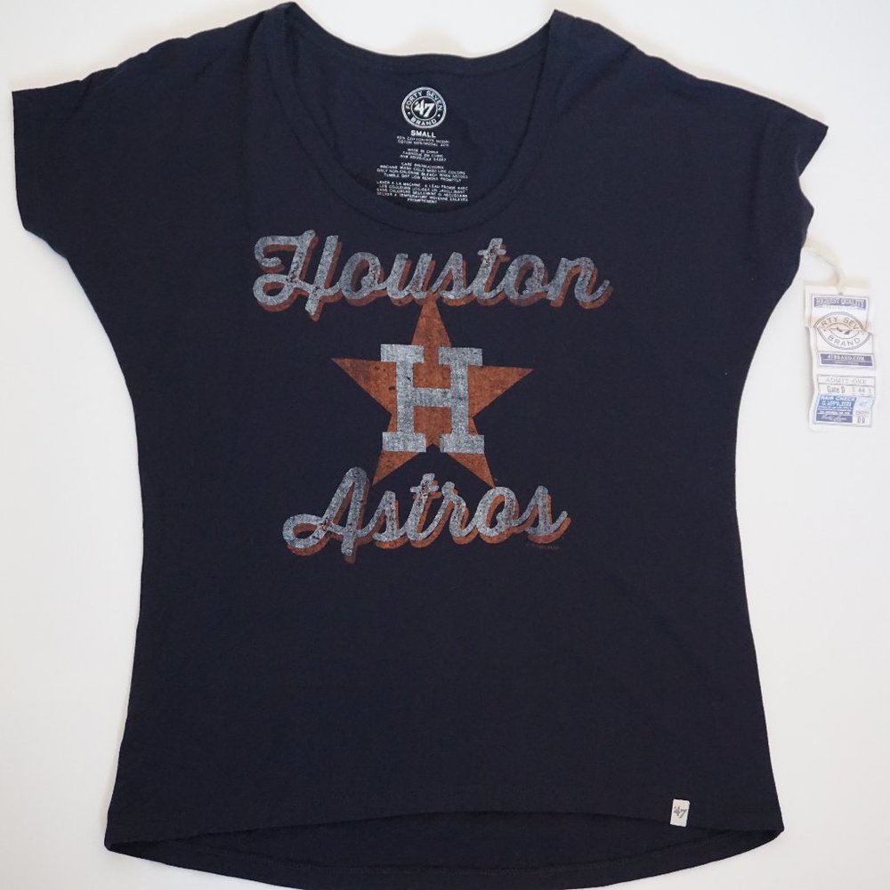 Houston Astros MLB Women's 47 Brand Blue T-Shirt Size Small